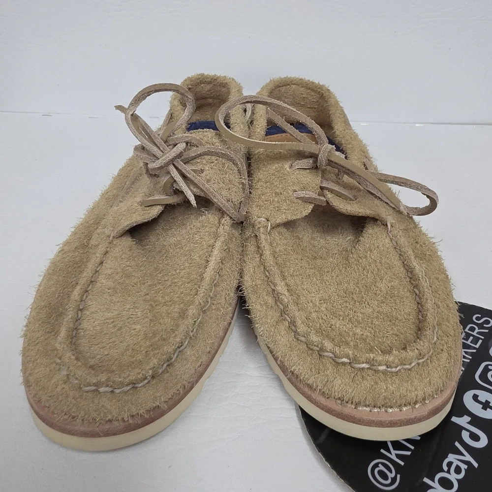 Sperry Top-Sider 2-Eye Sand Beige Suede Boat Shoes Men's Size 7.5